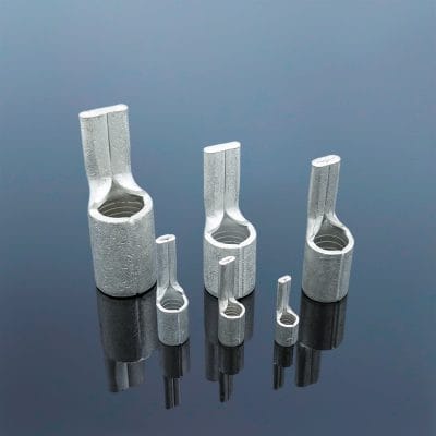 Non Insulated Flat Pin Terminals | Bare Copper Flat Pin Connectors | 10–120 mm²
