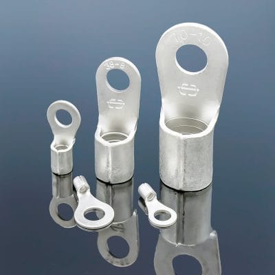 Non-Insulated Ring Terminals | Bare Copper Ring Crimp Lugs | AWG 22–2