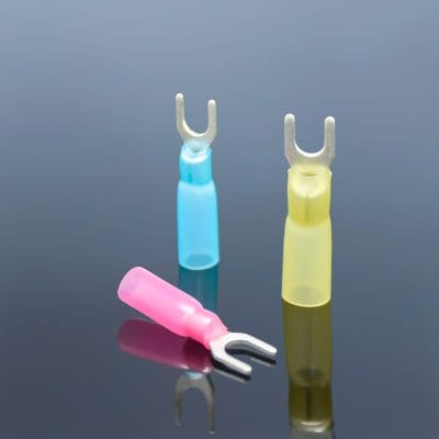 Heat Shrink Fork Terminals | Waterproof Spade Crimp Connectors | AWG 22–10