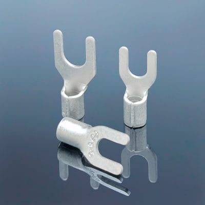 Non-Insulated Fork Terminals | Bare Copper Spade Lugs | AWG 22–4