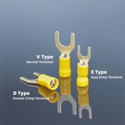 Insulated Fork Terminals | Crimp Spade Connectors | AWG 22–10