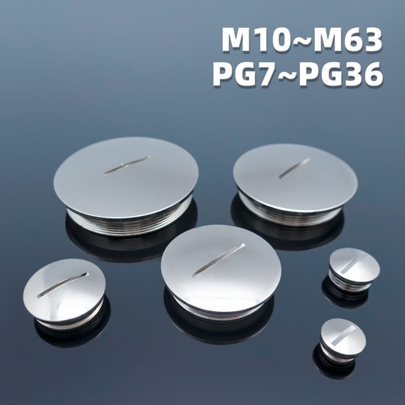 Multiple sizes slotted brass blanking plug assortment, metric M thread PG thread metal cable hole plug for electrical enclosure
