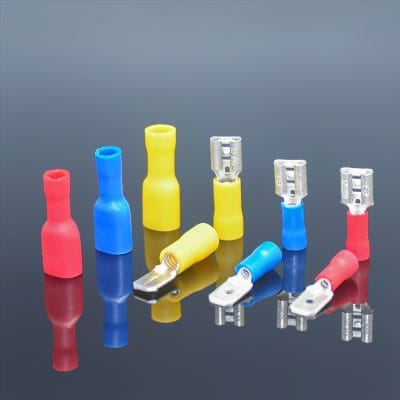 Full set bullet disconnector crimp terminals red blue yellow insulated male female quick disconnect connectors
