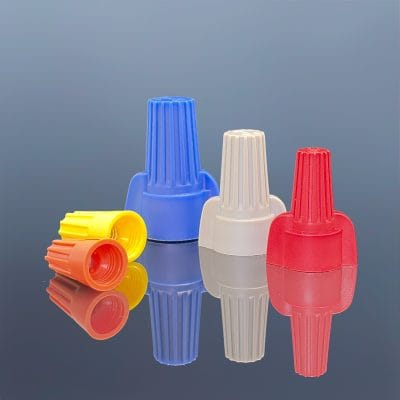 Colorful SPW series wing type screw‑on wire connector, twist wire nut terminal caps in red blue gray yellow orange tan