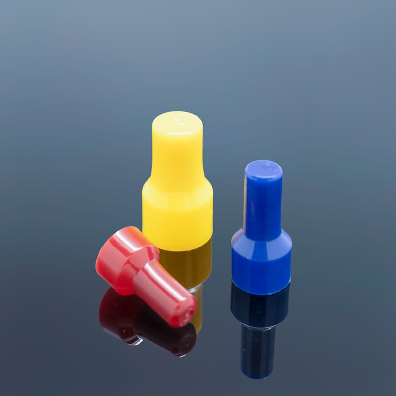 Red blue yellow CEF close end flat connector real product photo, CEF1.25 CEF2 CEF5.5 closed end wire terminals